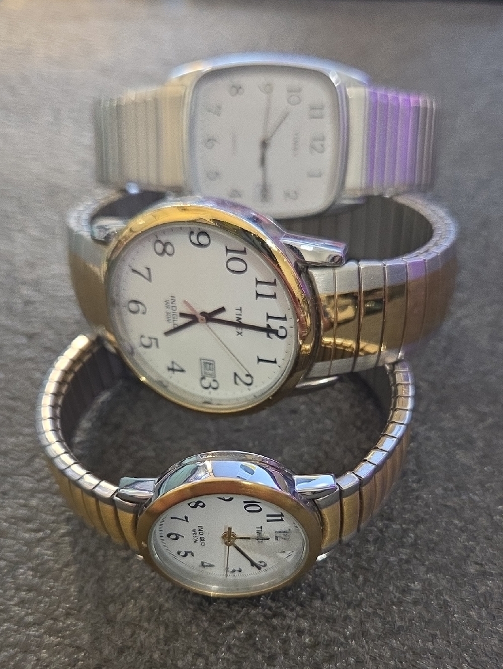 3 Vintage Timex Watches Lot Parts
